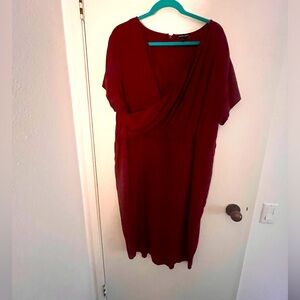 Burgundy NWOT Universal standard cross wrap business dress size L(22)